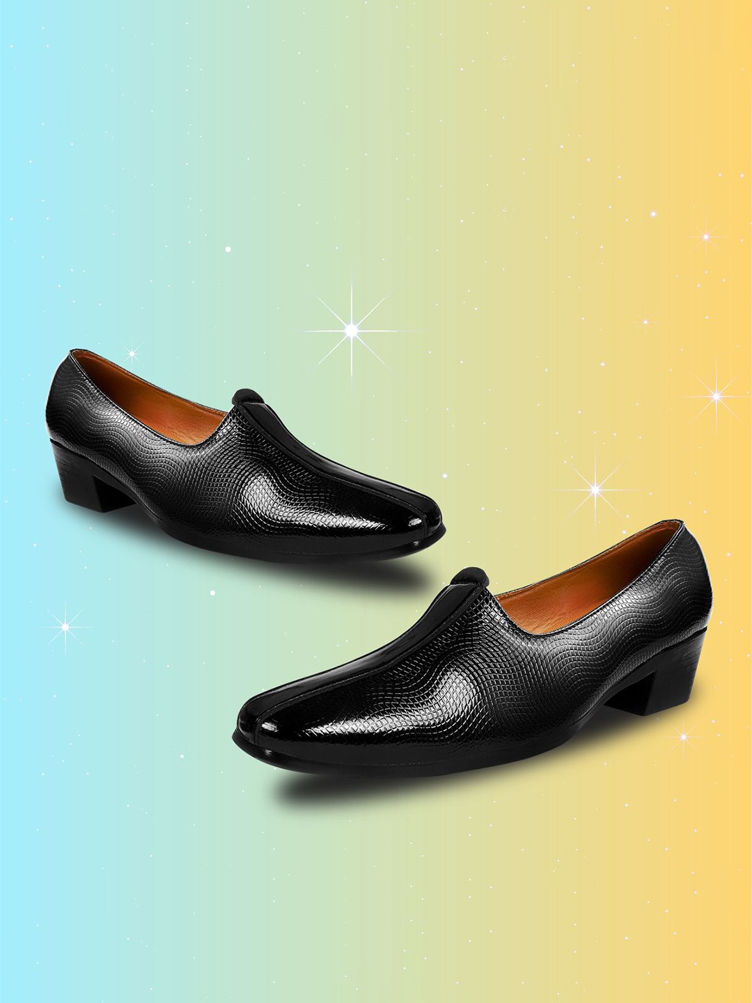 

Bxxy Men Textured Slip-On Elevator Casual Shoes, Black