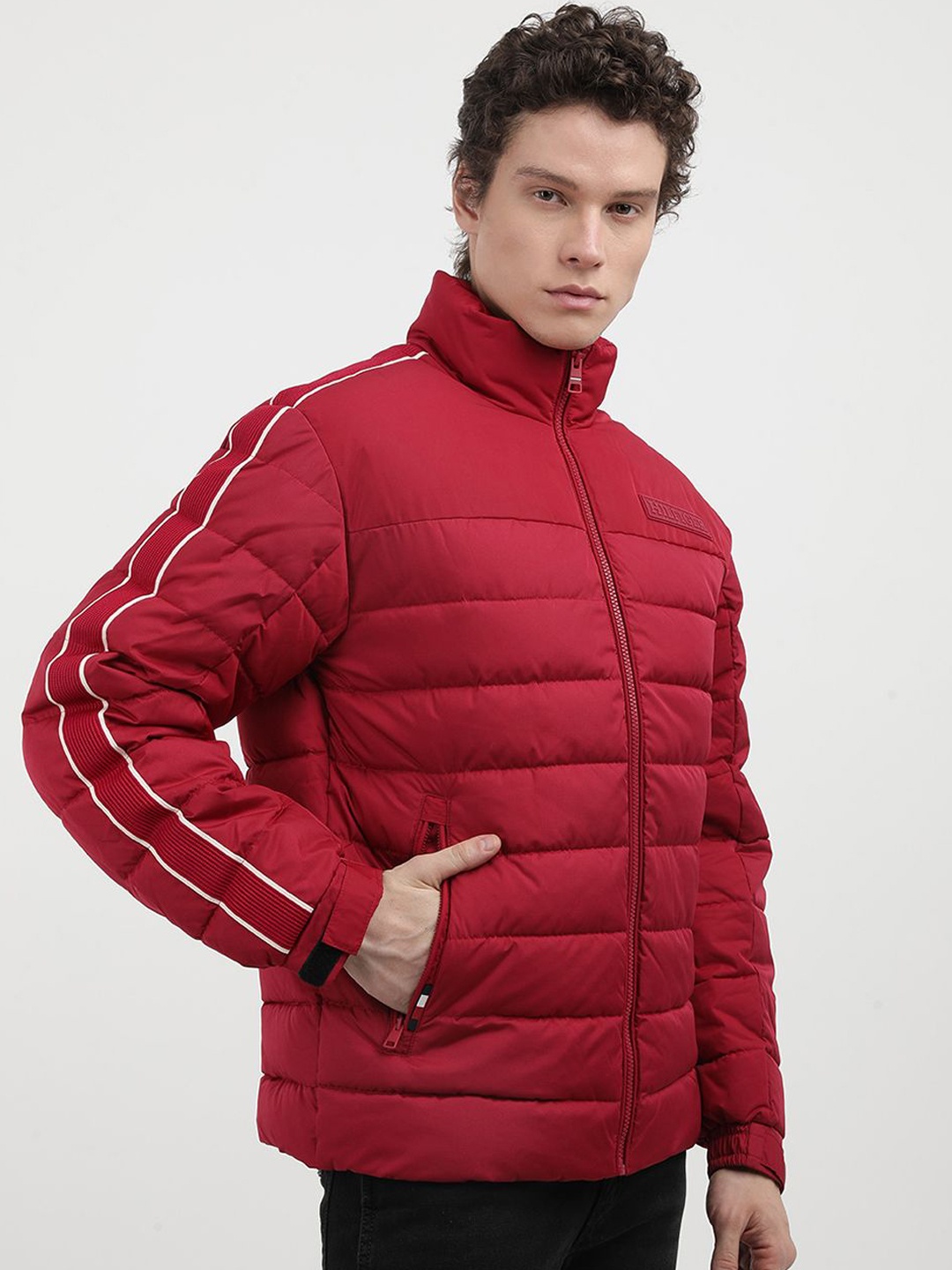 

Tommy Hilfiger Men Mock Collar Puffer Jacket, Red