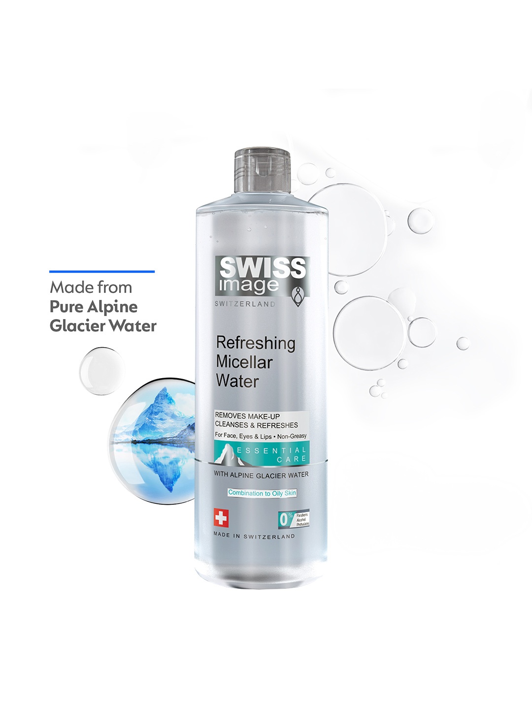

SWISS Image Refreshing Micellar Water For Cleansing & Makeup Remover - 400ml, Blue