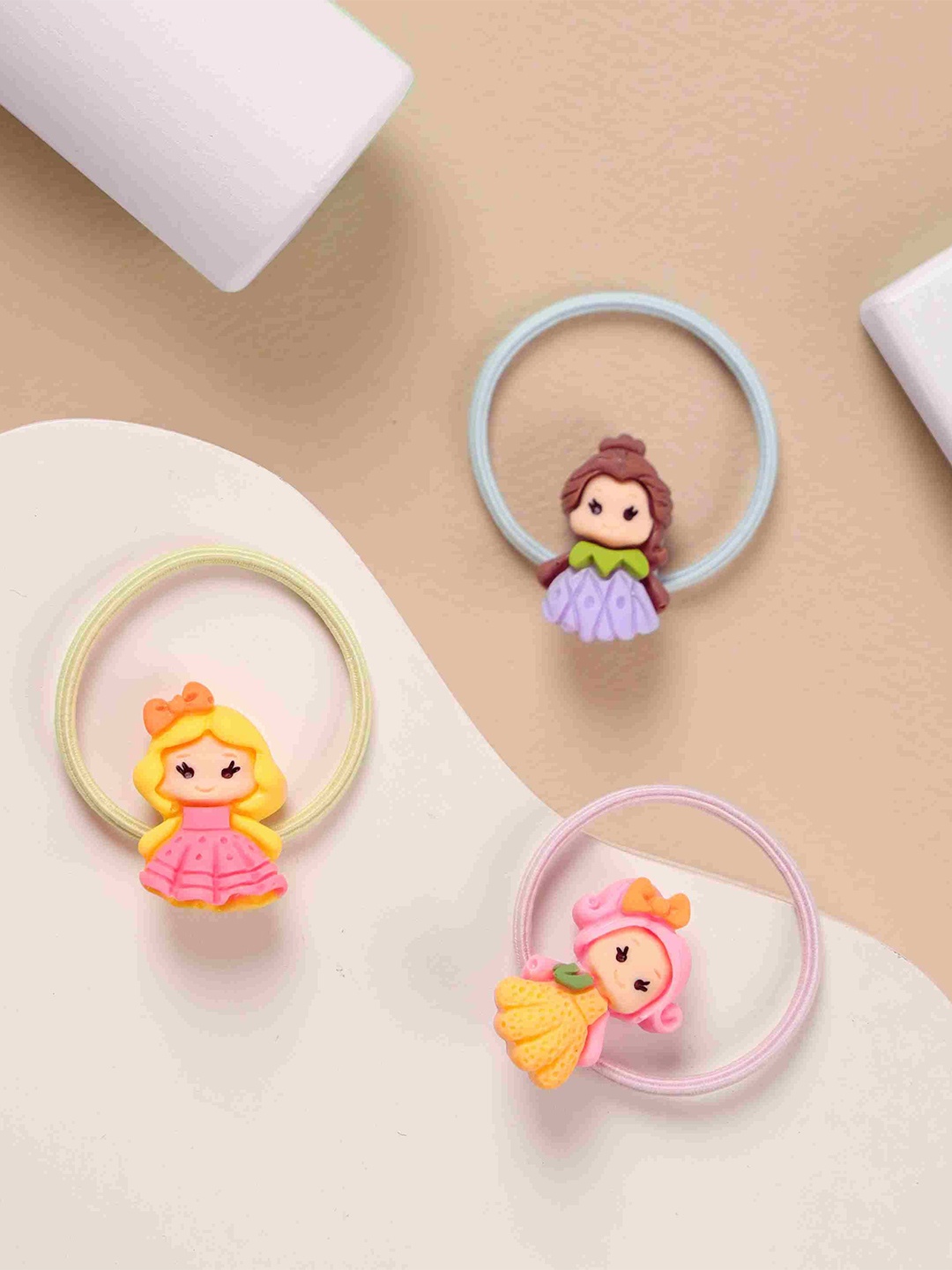 

KICKS & CRAWL Girls 3 Pieces Ponytail Holders, Yellow