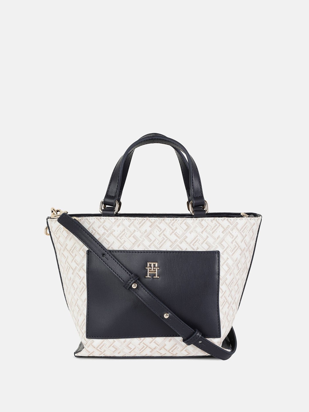 

Tommy Hilfiger Colourblocked Structured Handheld Bag, Blue