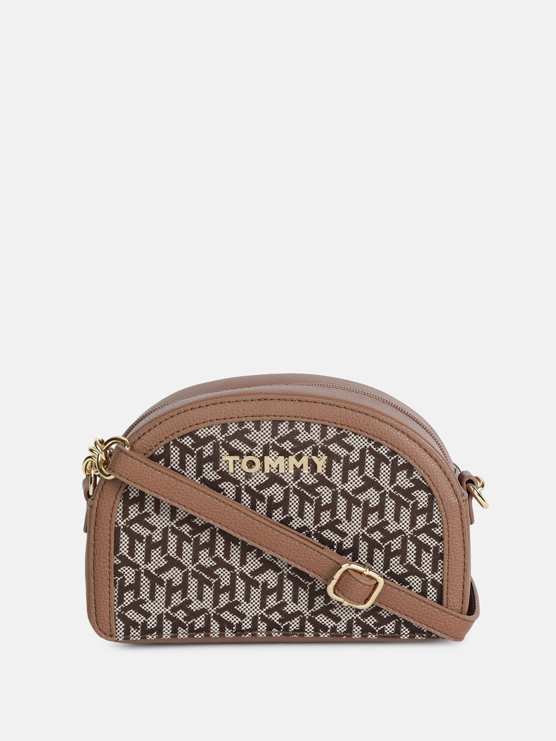 

Tommy Hilfiger Structured Printed Sling Bag, Brown