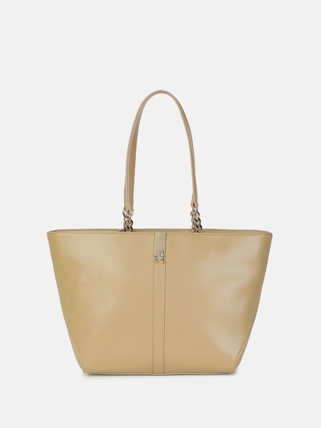 

Tommy Hilfiger Solid Oversized Structured Shoulder Bag, Beige