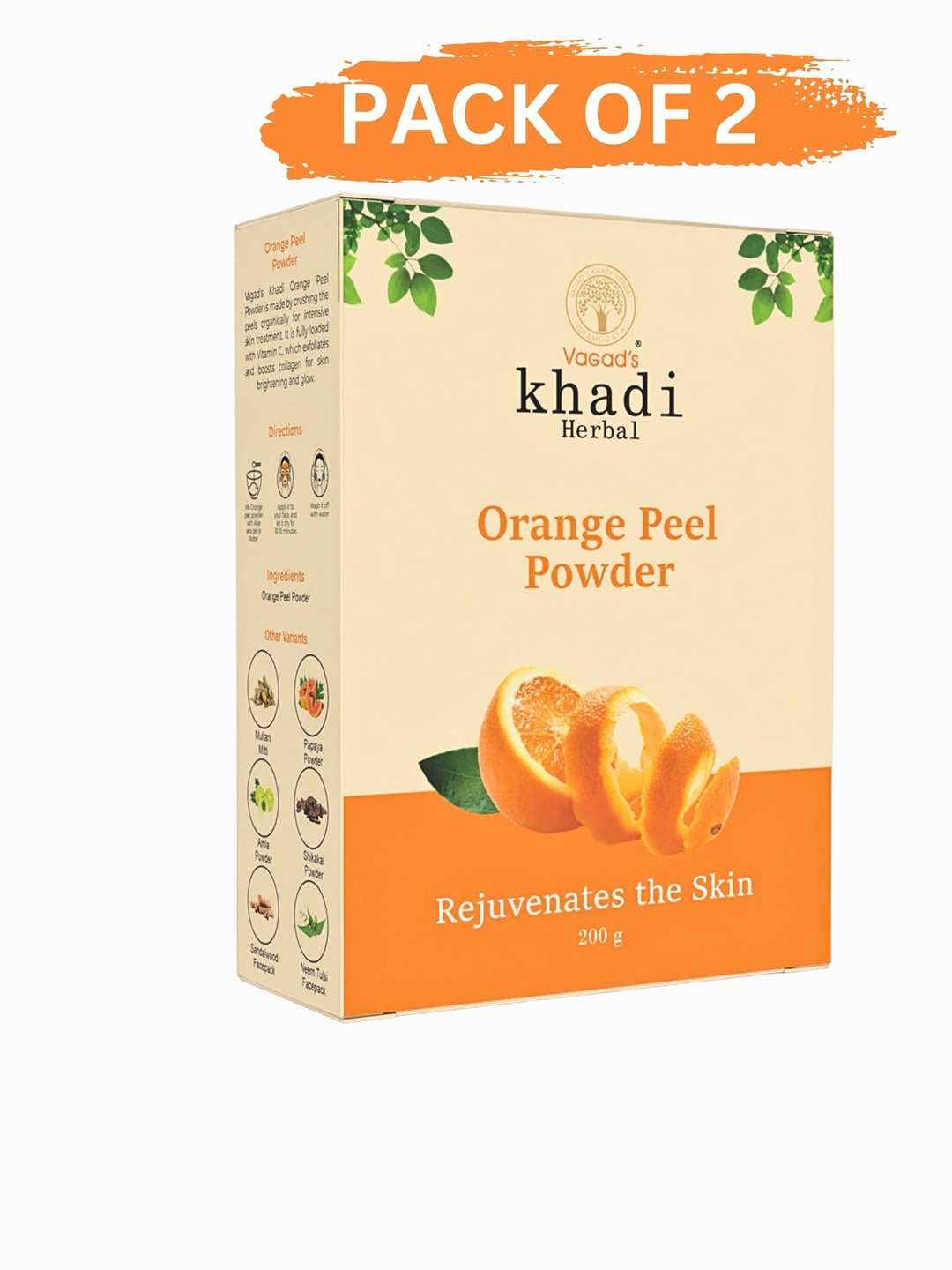 

Vagads Khadi Set Of 2 Orange Peel Powder - 200 g Each