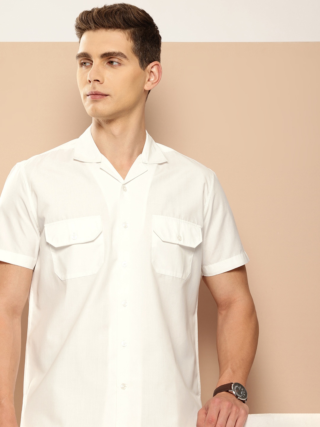

INVICTUS Men Original Slim Fit Cuban Collar Casual Shirt, White