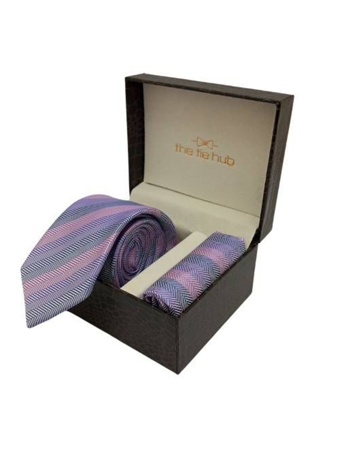 

The Tie Hub Men Tie & Pocket Square Accessory Gift Set, Pink