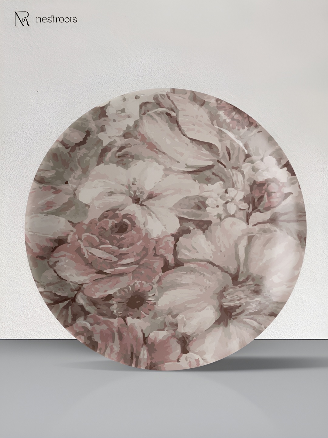 

nestroots Grey & White Floral Printed Ceramic Wall Plate