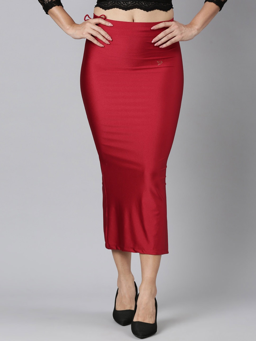 

TWIN BIRDS Straight Fit Saree Shapewear, Red