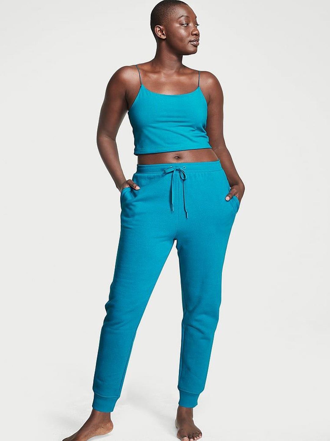 

Victoria's Secret Women Relaxed-Fit Fleece Joggers, Blue