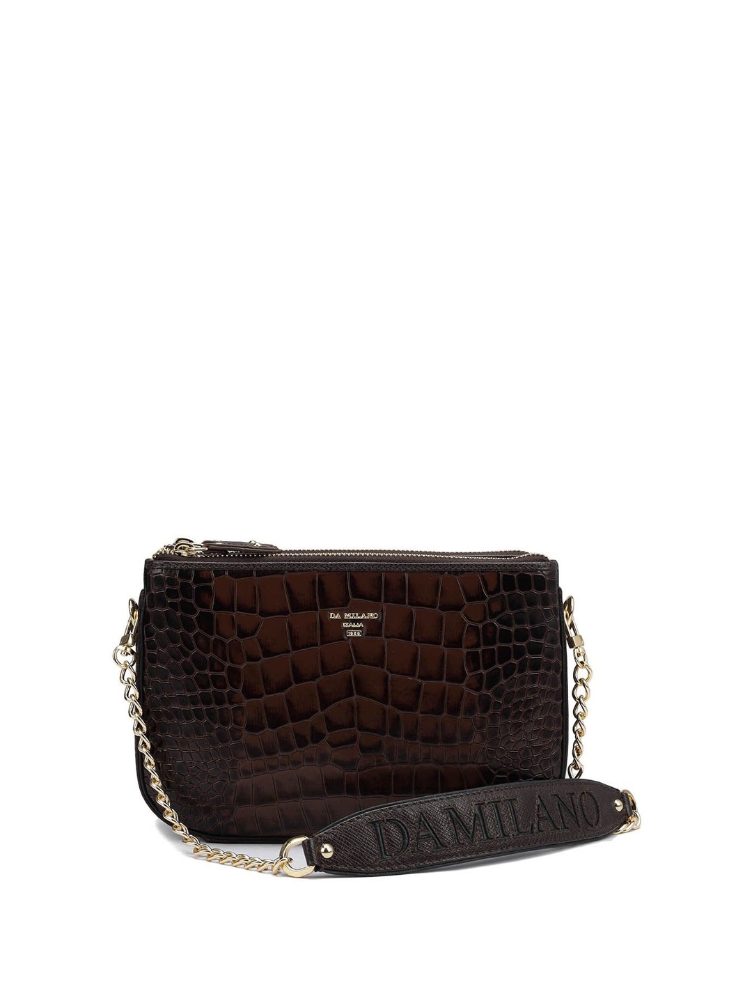

Da Milano Leather Structured Sling Bag, Brown