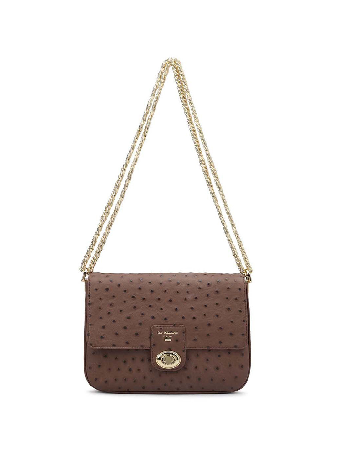 

Da Milano Leather Structured Sling Bag, Brown