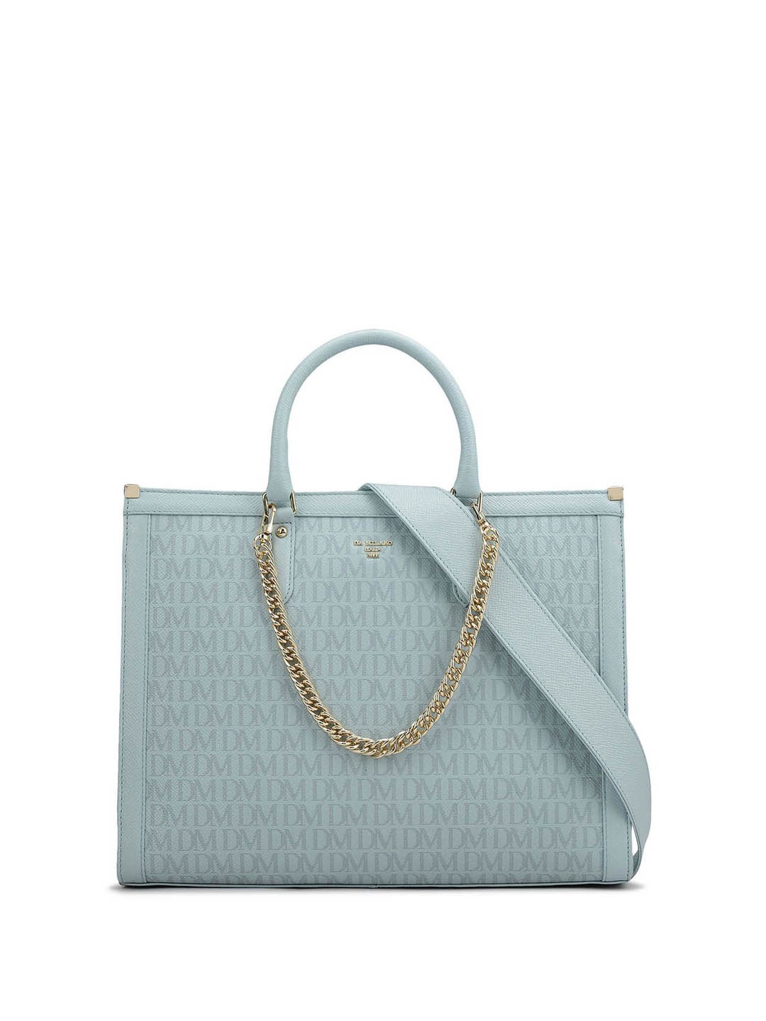 

Da Milano Textured Leather Oversized Structured Handheld Bag, Blue