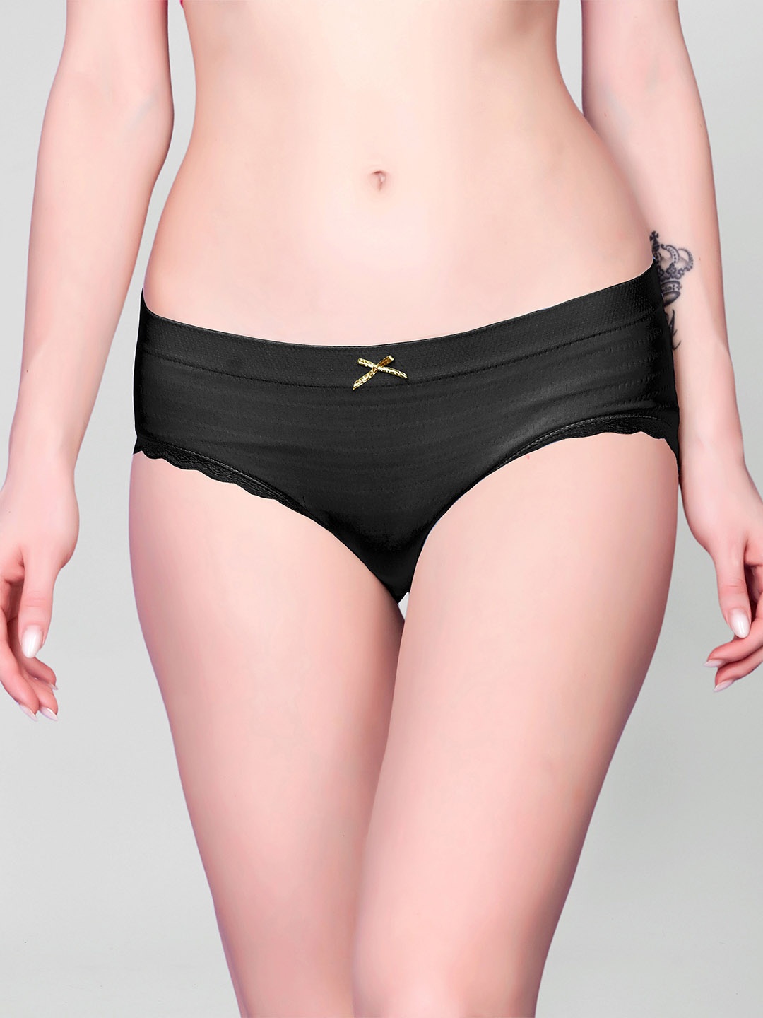 

Spiaty Mid-Rise Seamless Hipster Briefs, Black