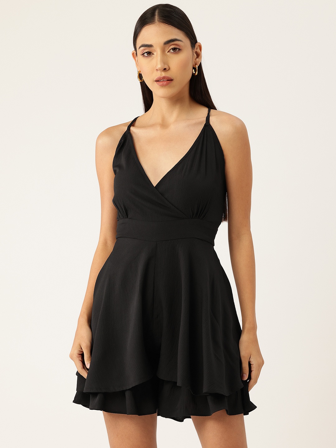 

Sleek Italia with Layered Playsuit, Black