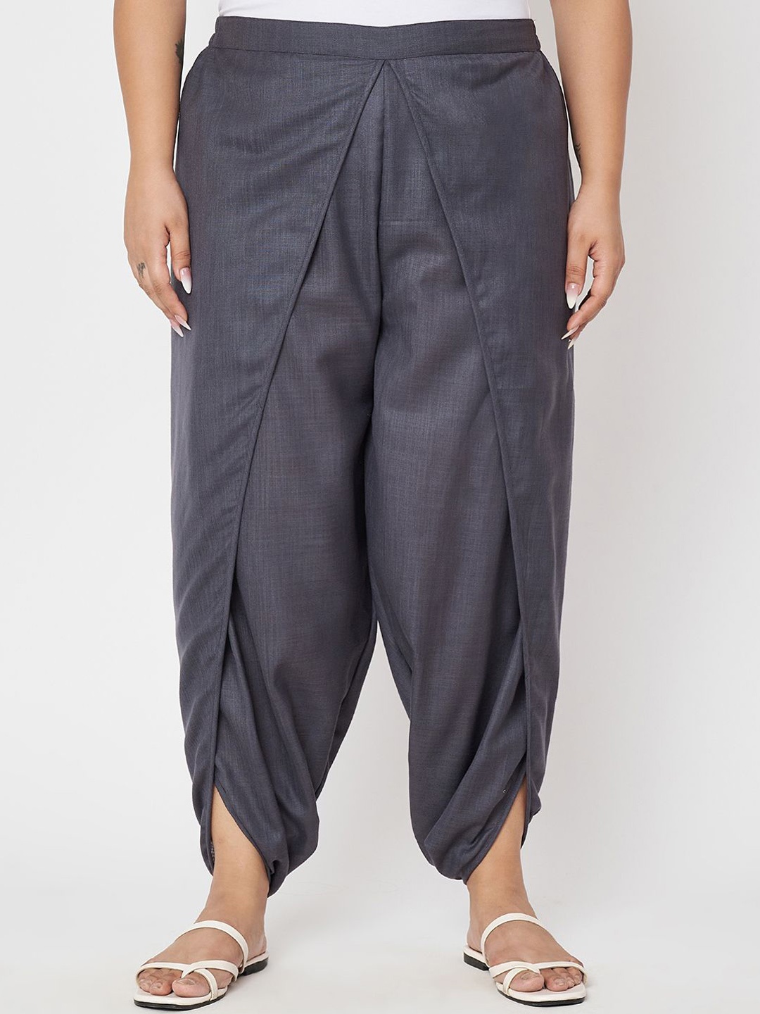

9rasa Plus Size Women Harem Pants, Black