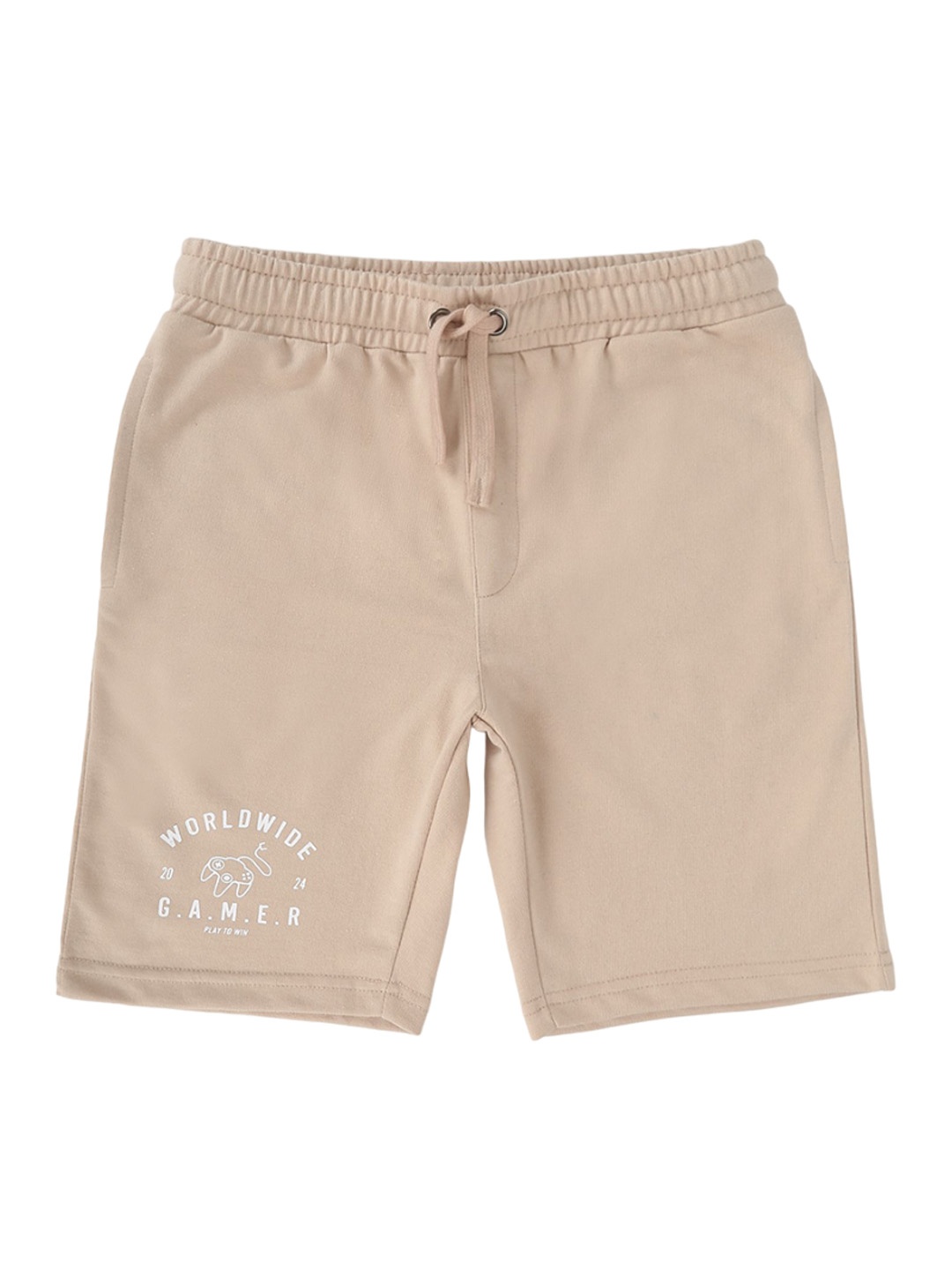 Alan Jones Boys Regular Fit Mid-Rise Casual Shorts, Brown