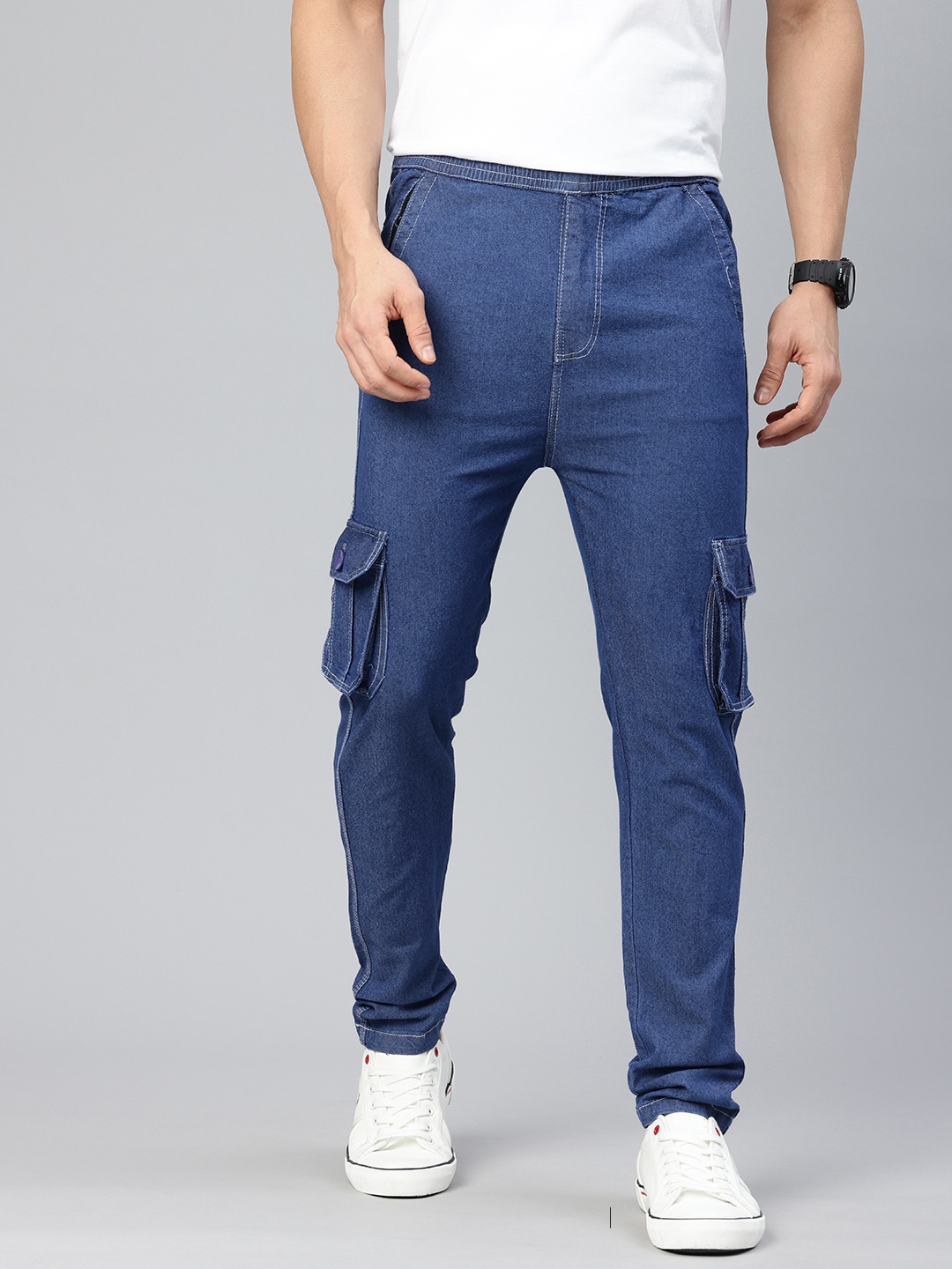 ADBUCKS Men Cargo Trousers, Blue