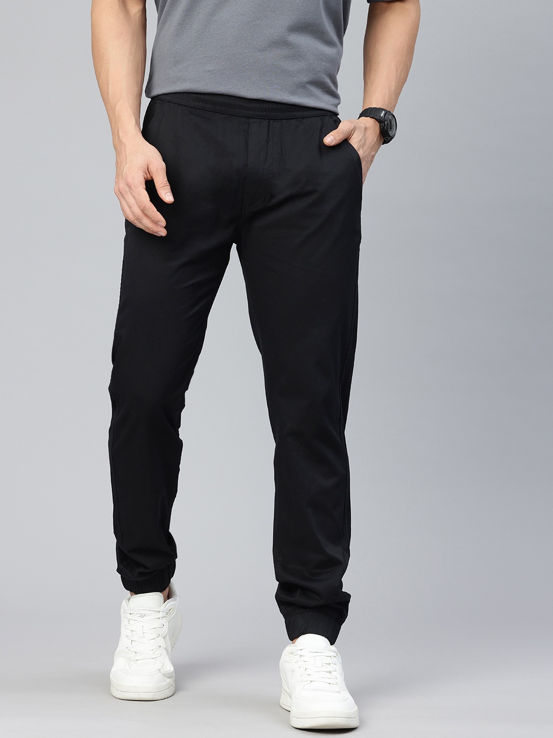 

ADBUCKS Men Cargo Trousers, Black