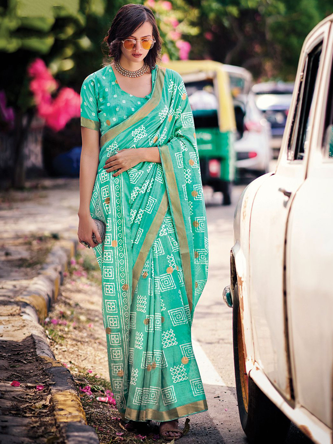 

SANSKAR Zari Silk Cotton Saree, Turquoise blue
