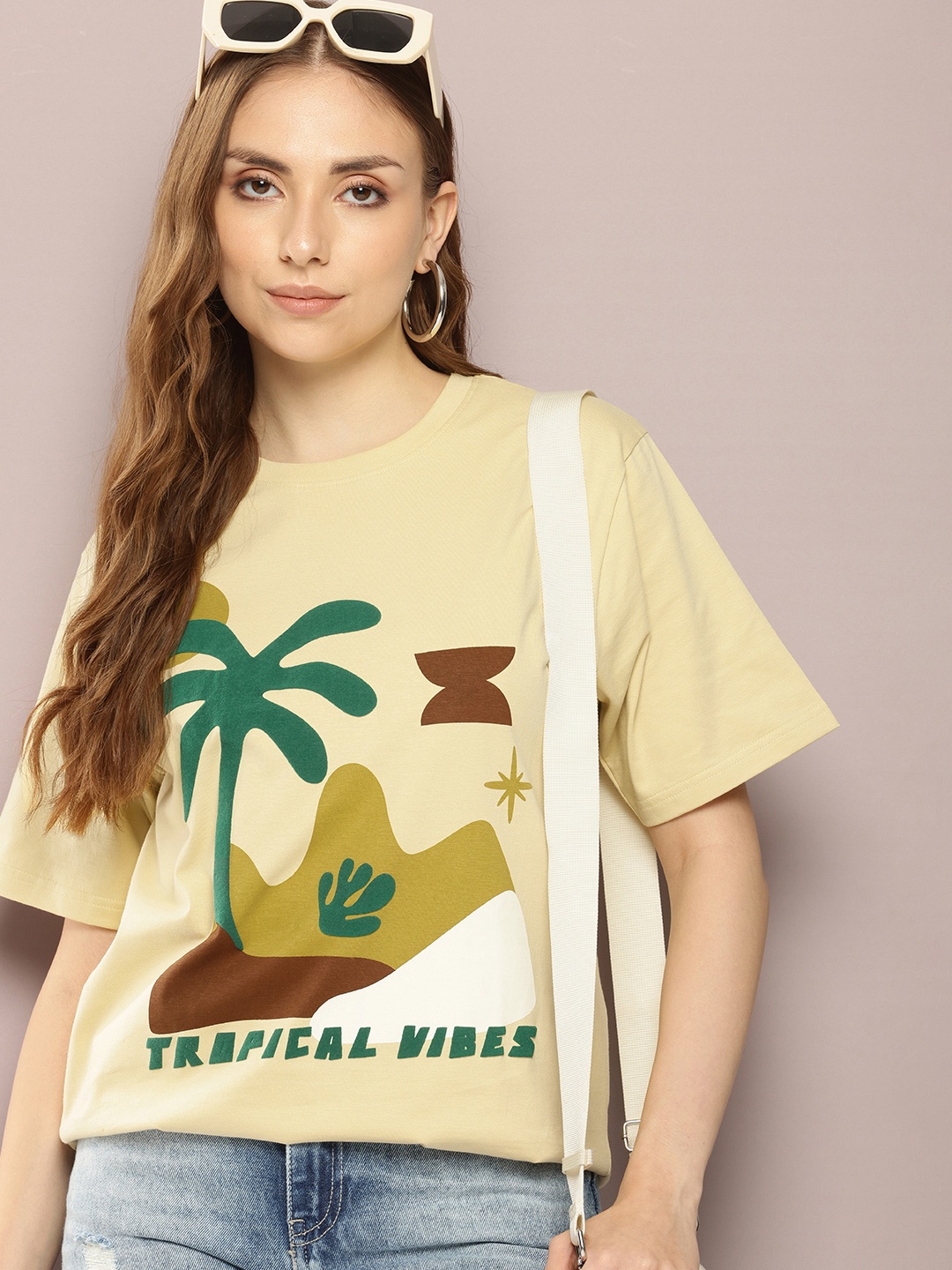 

Dillinger Women Graphic Printed Oversized T Shirt, Off white