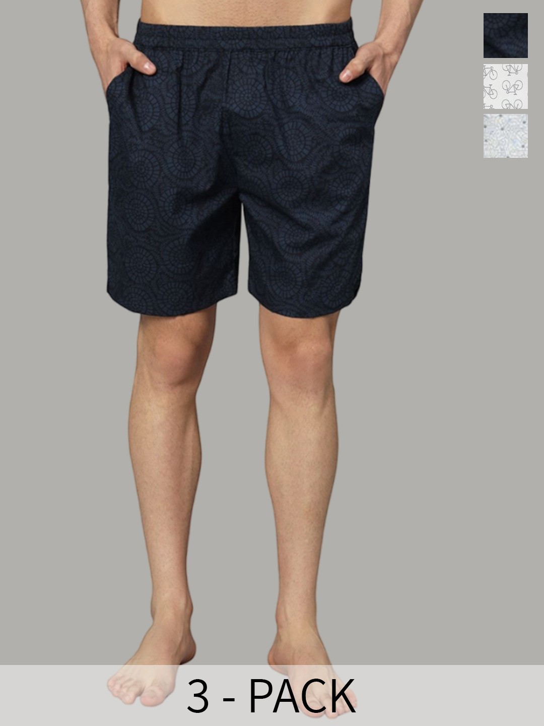 

OWO THE LABEL Men Pack Of 3 Organic Cotton Regular Fit Boxer Shorts, Black
