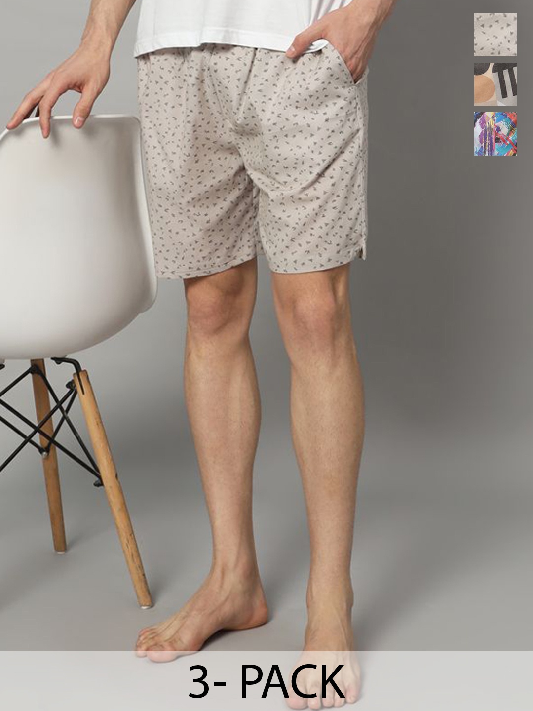 

OWO THE LABEL Men Pack Of 3 Organic Cotton Boxer Shorts, Blue