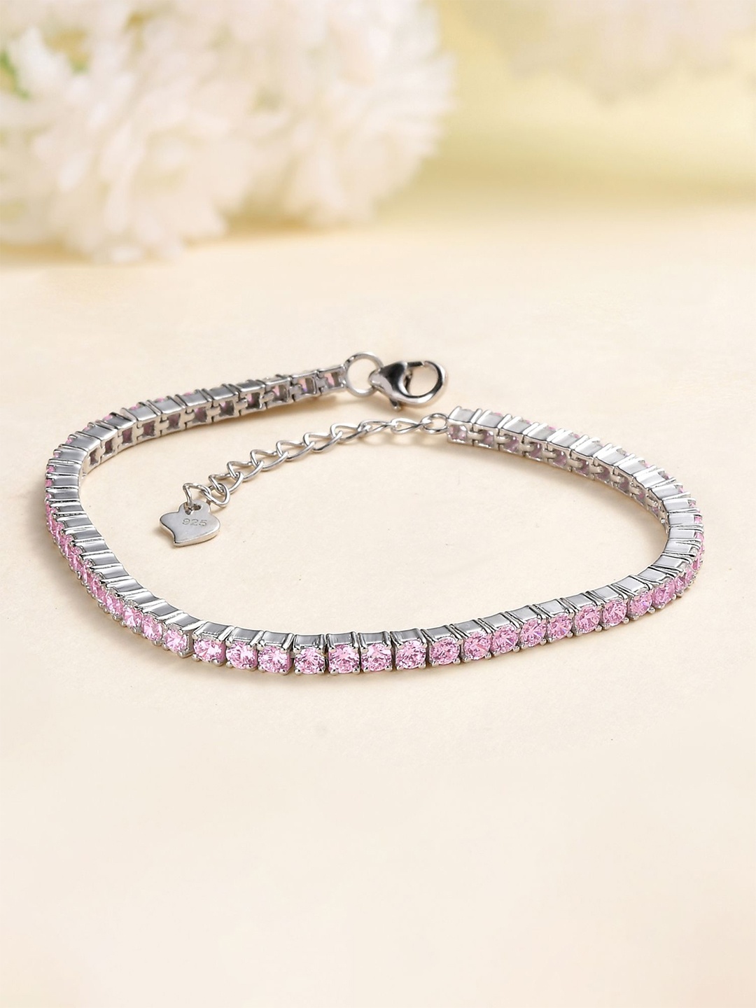 

Ornate Jewels 925 Silver Single Line Ruby Tennis Bracelet