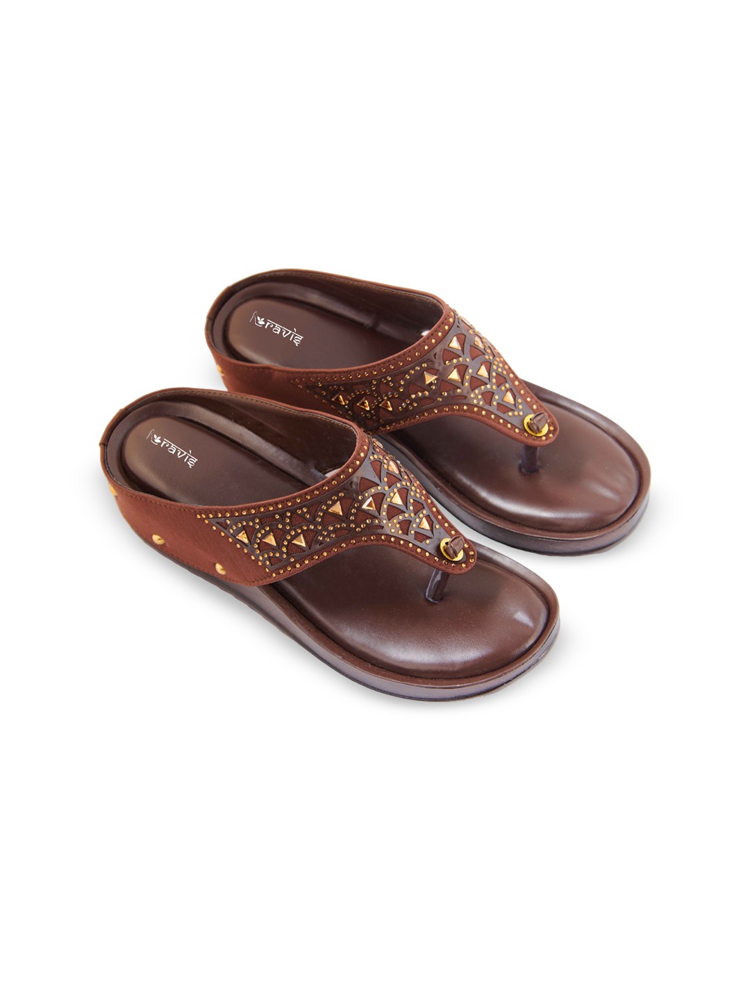 

Ravis Women Open Toe Flats, Coffee brown