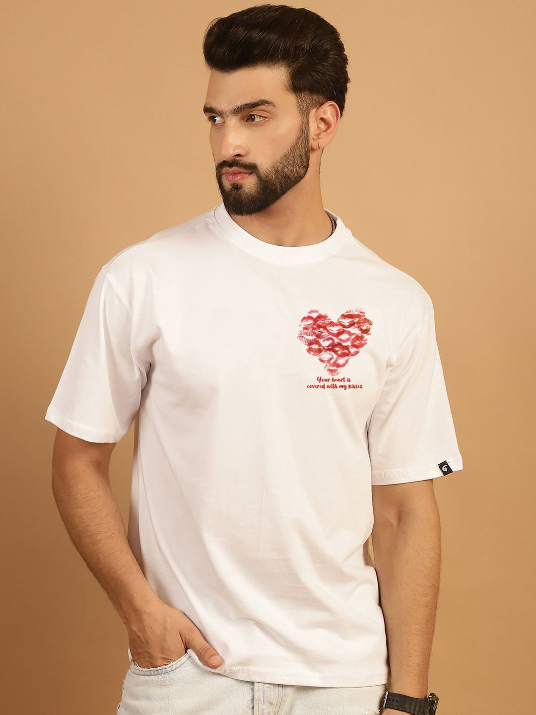 

TAG 7 Men Typography Printed Round Neck T-shirt, White