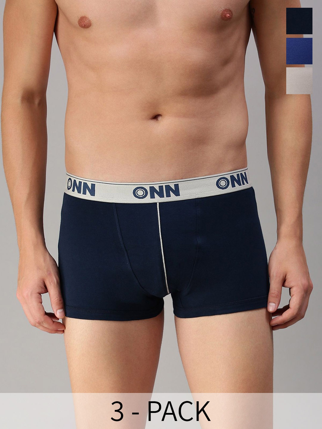 ONN Pack Of 3 Short Trunks ONN_253_AST6_3PC, Navy blue
