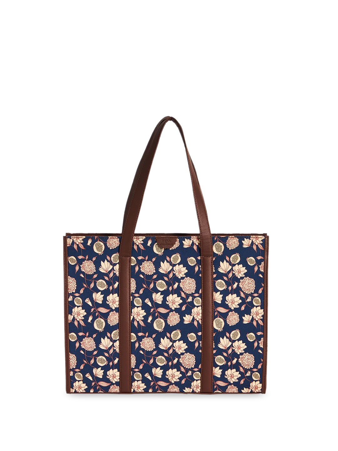 

TEAL BY CHUMBAK Floral Printed Shopper Handheld Bag, Blue