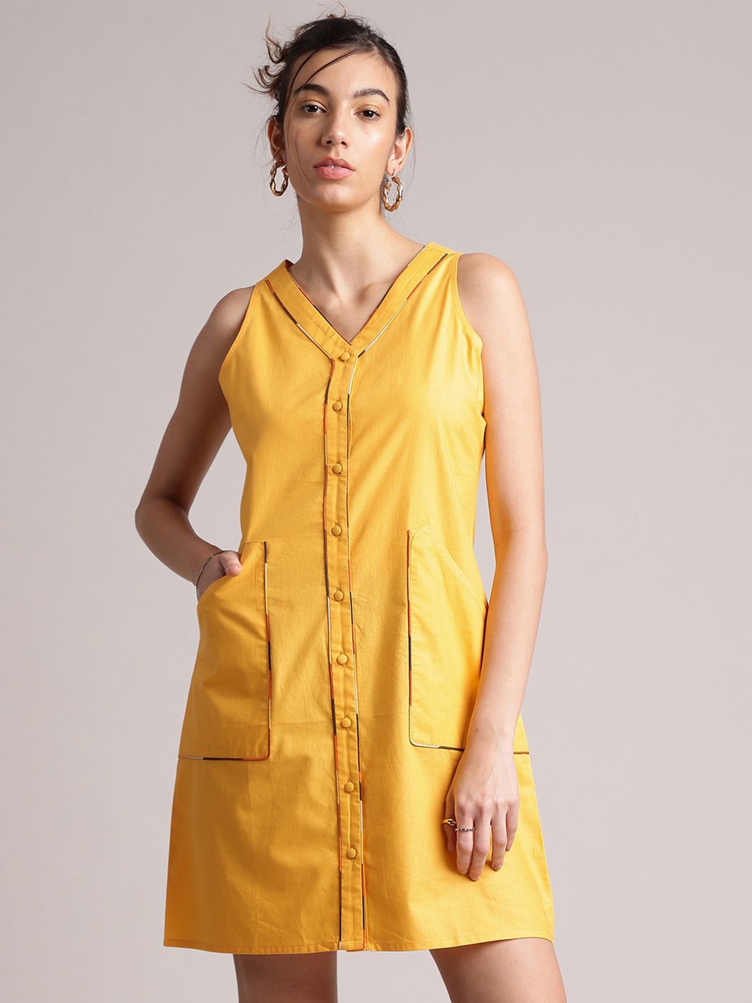 

Zaccai Women's Cotton Solid Shirt Dress, Yellow