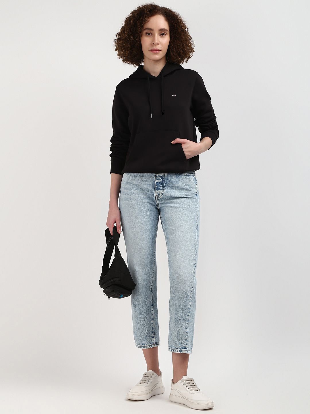 

Tommy Hilfiger Women Hooded Solid Sweatshirt, Black