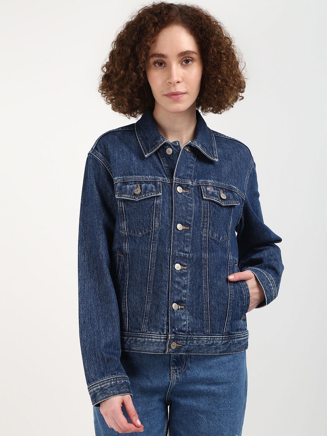 

Tommy Hilfiger Women Spread Collar Denim Jacket, Blue