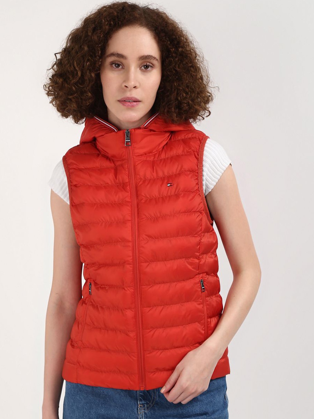 

Tommy Hilfiger Women Solid Hooded Puffer Jacket, Red