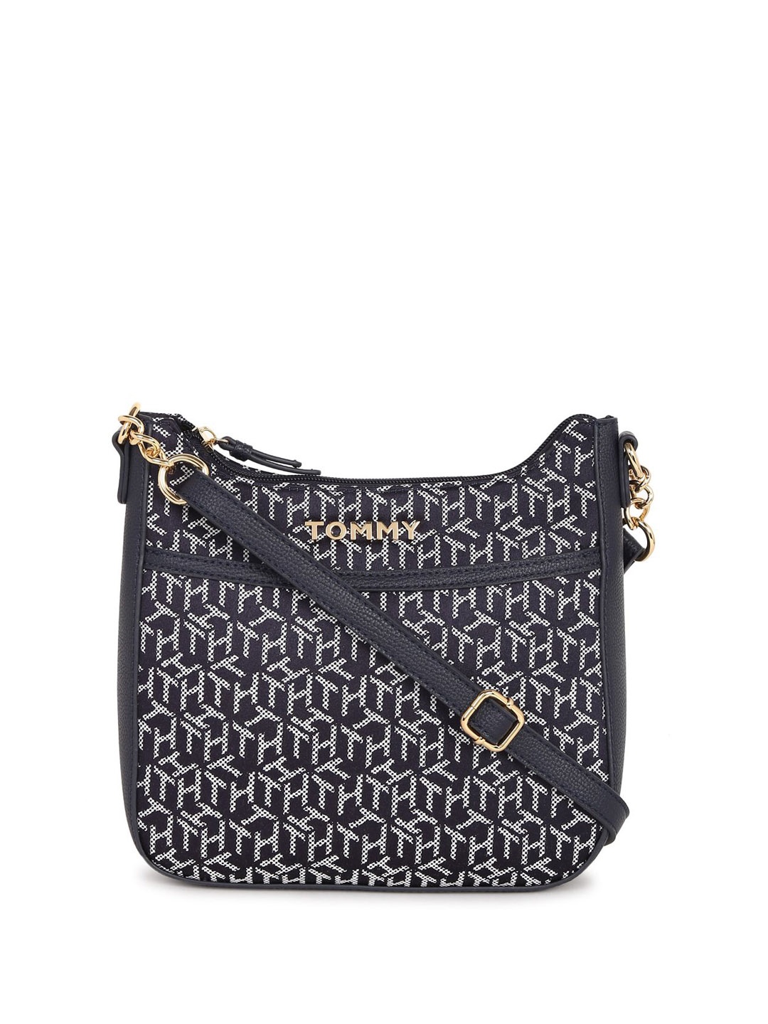 

Tommy Hilfiger Geometric Printed Structured Shoulder Bag, Blue