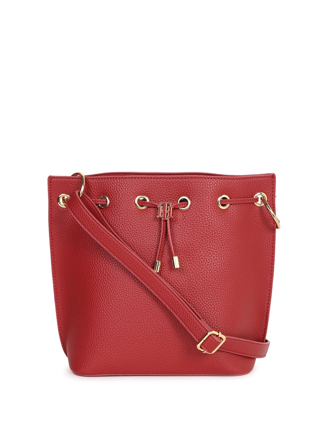 

Tommy Hilfiger Solid Structured Sling Bag, Red