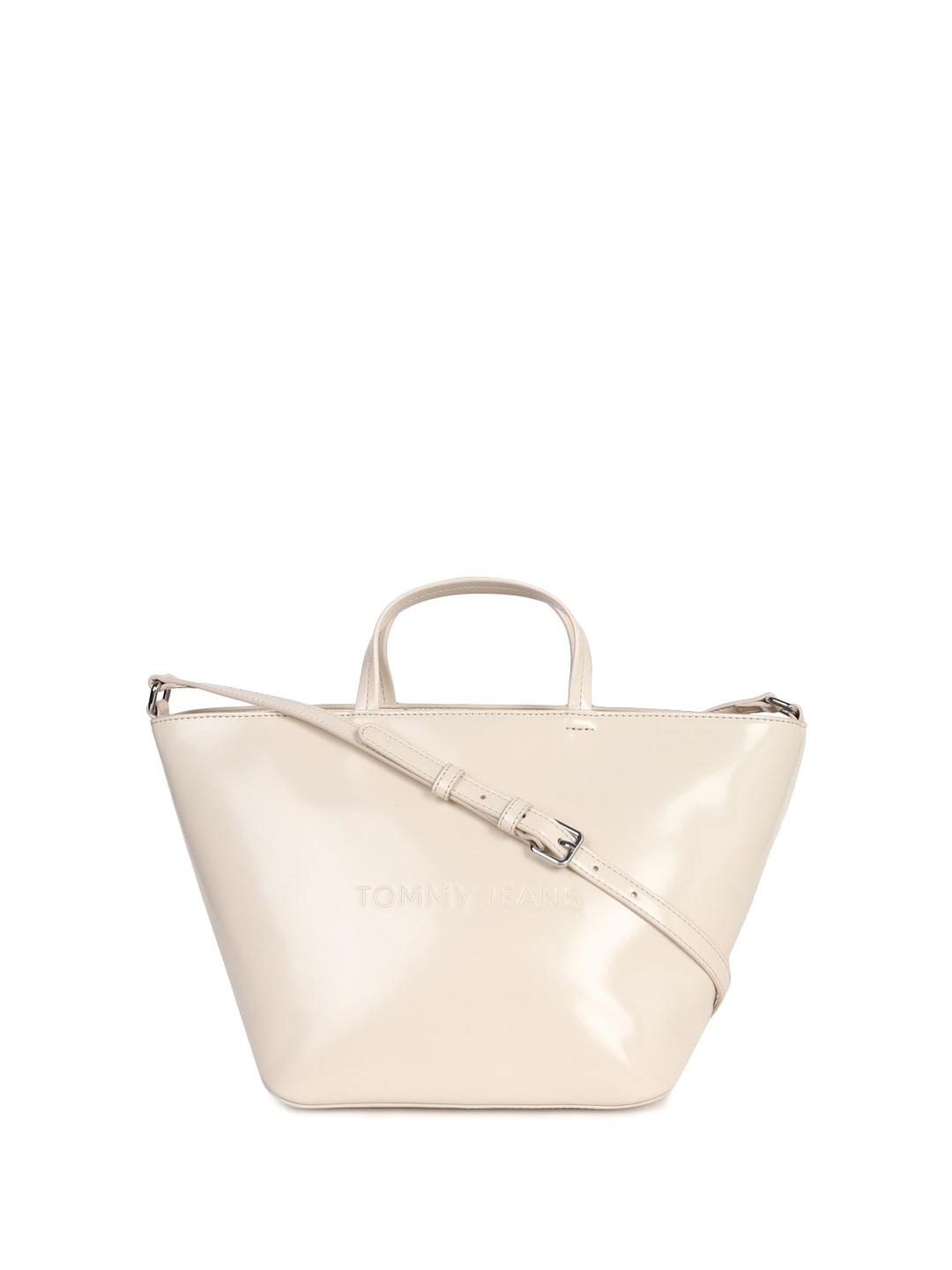 

Tommy Hilfiger PU Solid Zip Closure Sling Bag, Beige