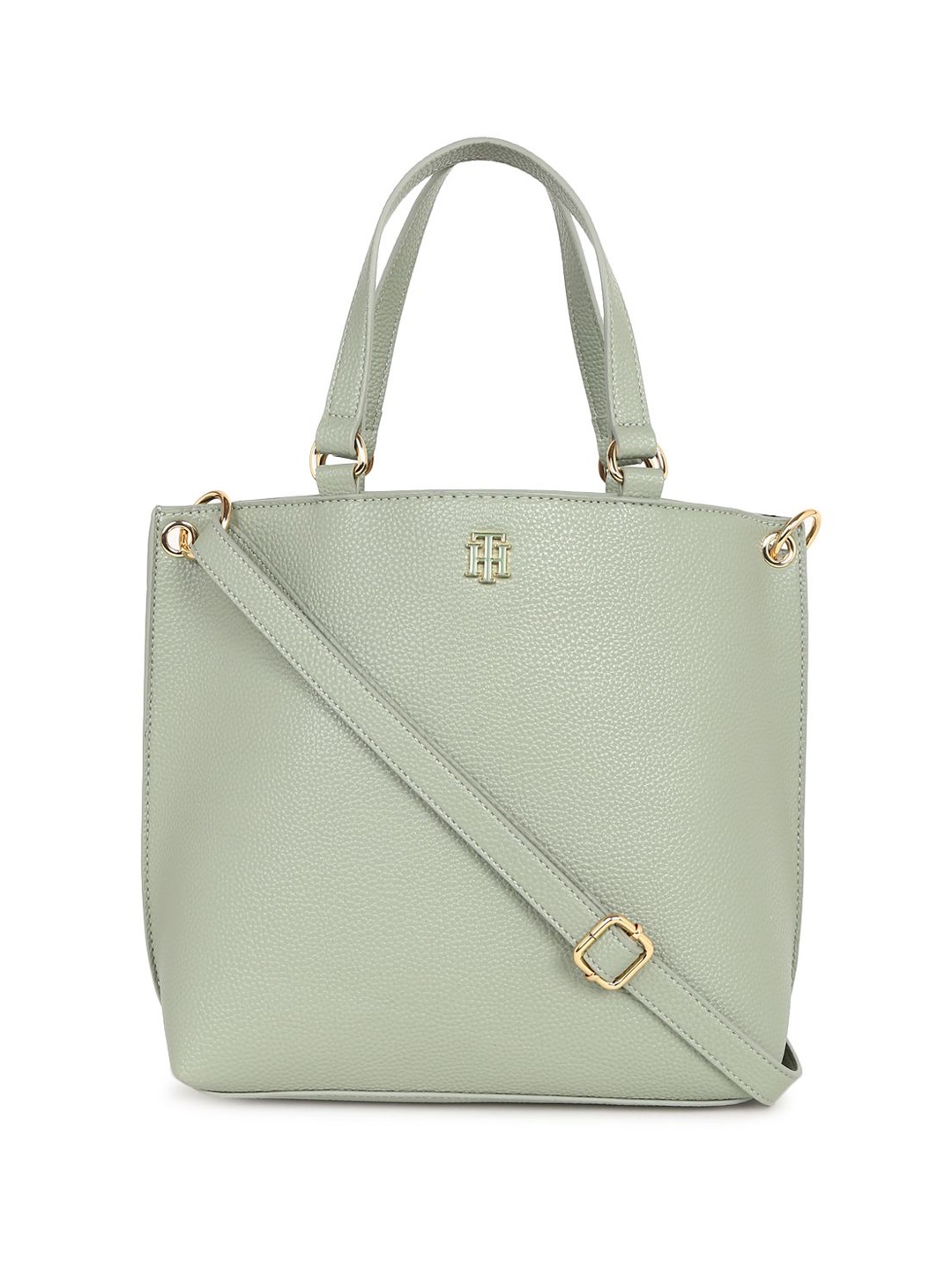 

Tommy Hilfiger Handheld Textured Solid Bag, Green