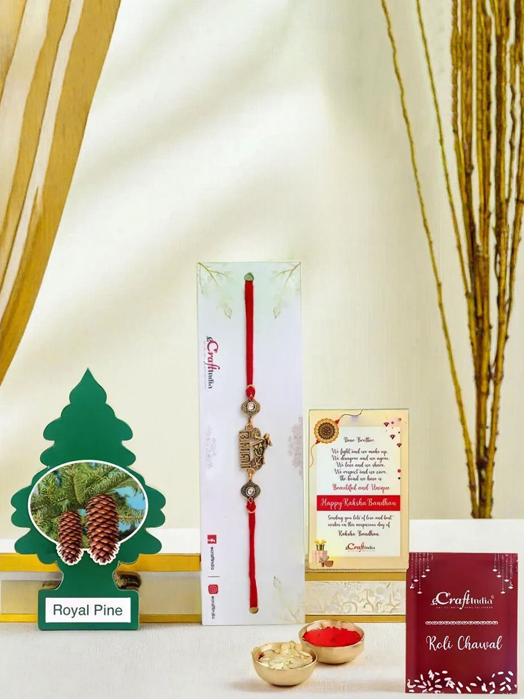 

eCraftIndia Bike Bhai Rakhi With Air Freshener Gift Set, Red