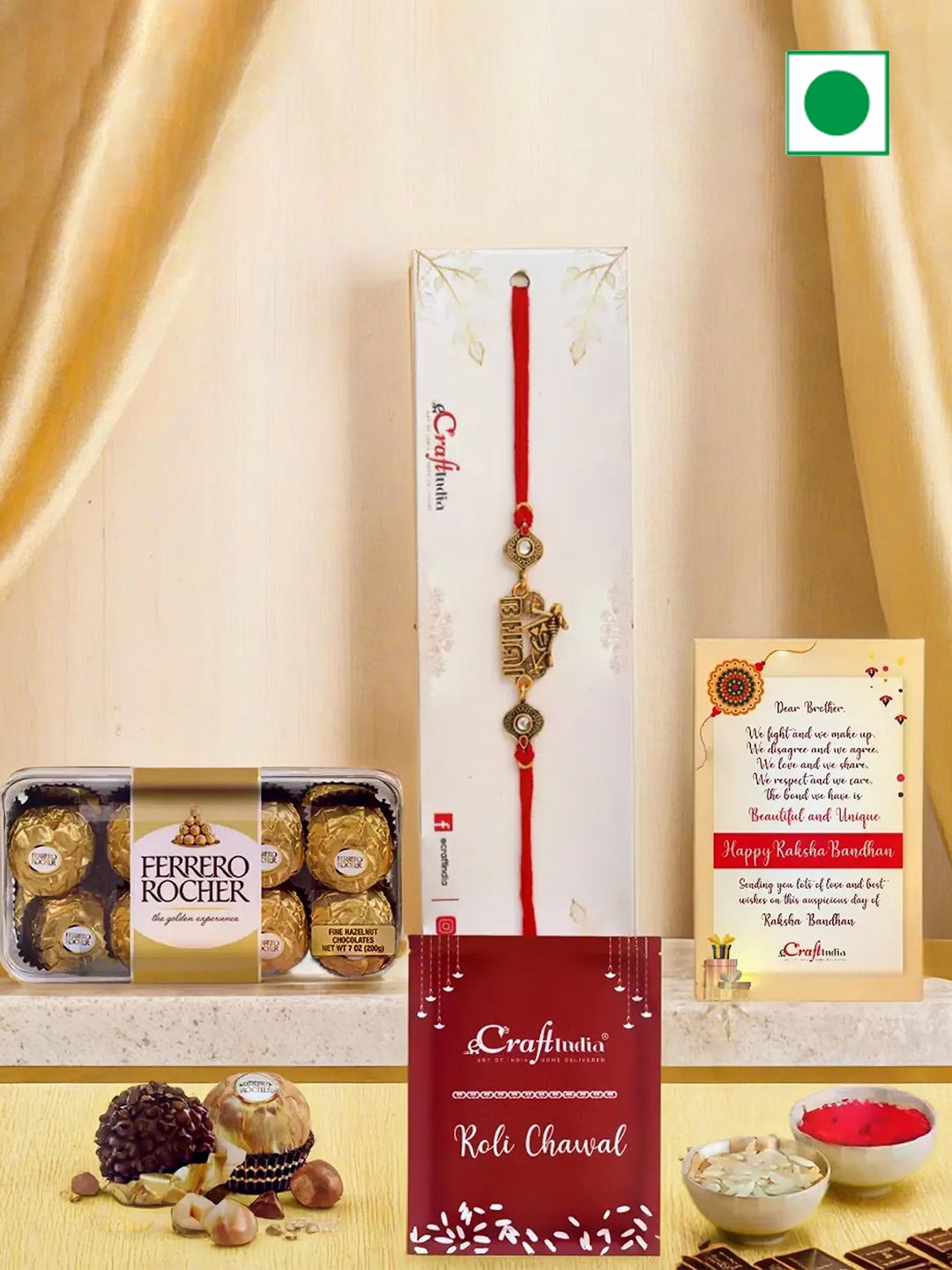 

eCraftIndia Bike Bhai Designer Rakhi With Ferrero Rocher Chocolate Gift Set, Red