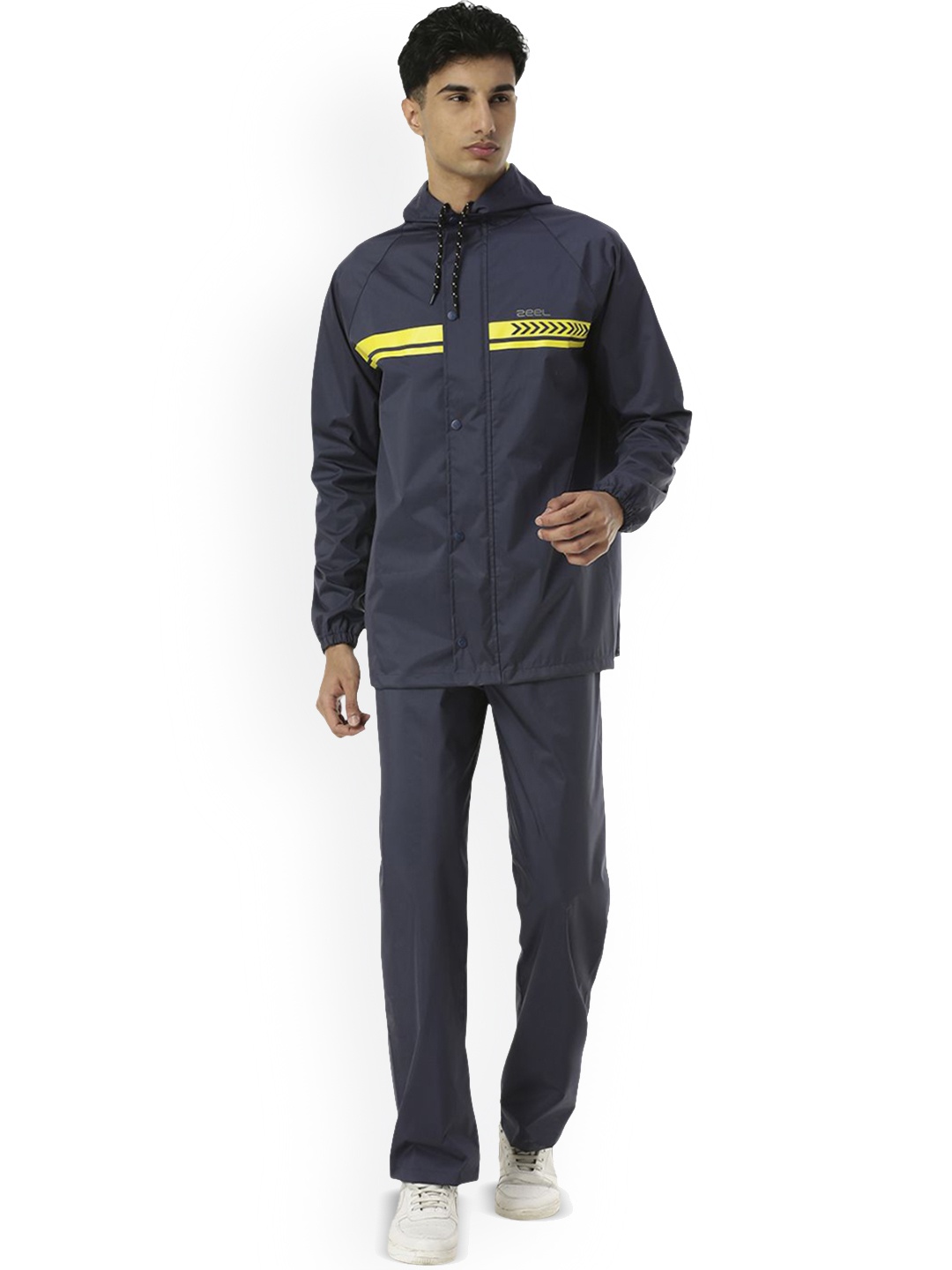 

Zeel Striped Waterproof Rain Jacket, Navy blue
