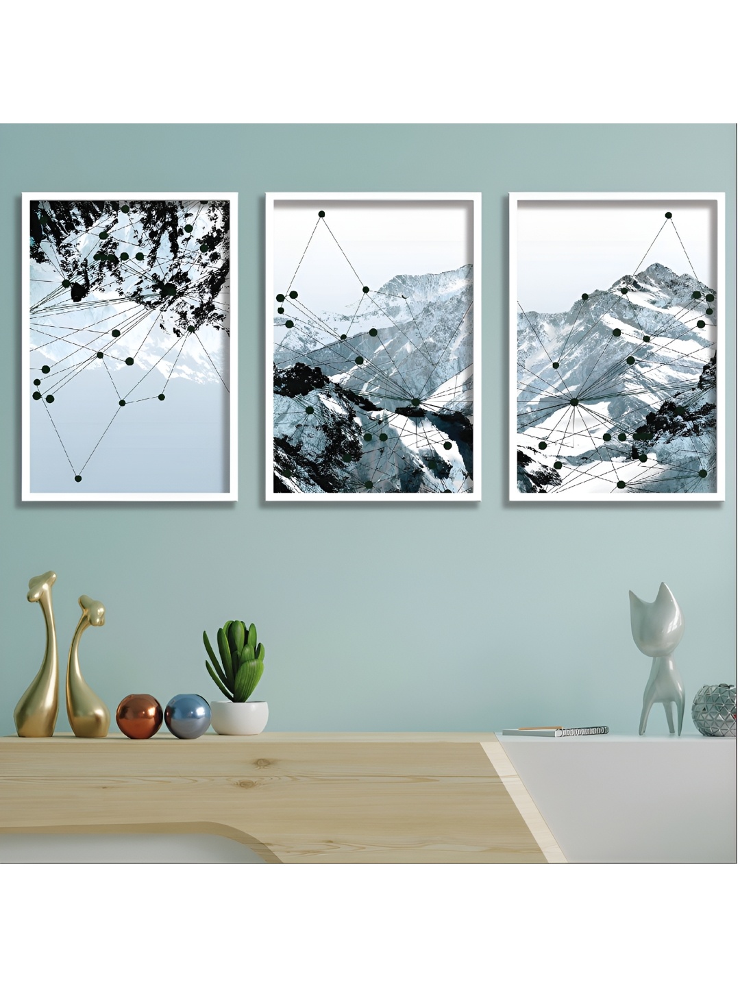 

Aura Grey & Black 3 Piece Wood Abstract Wall Paintings