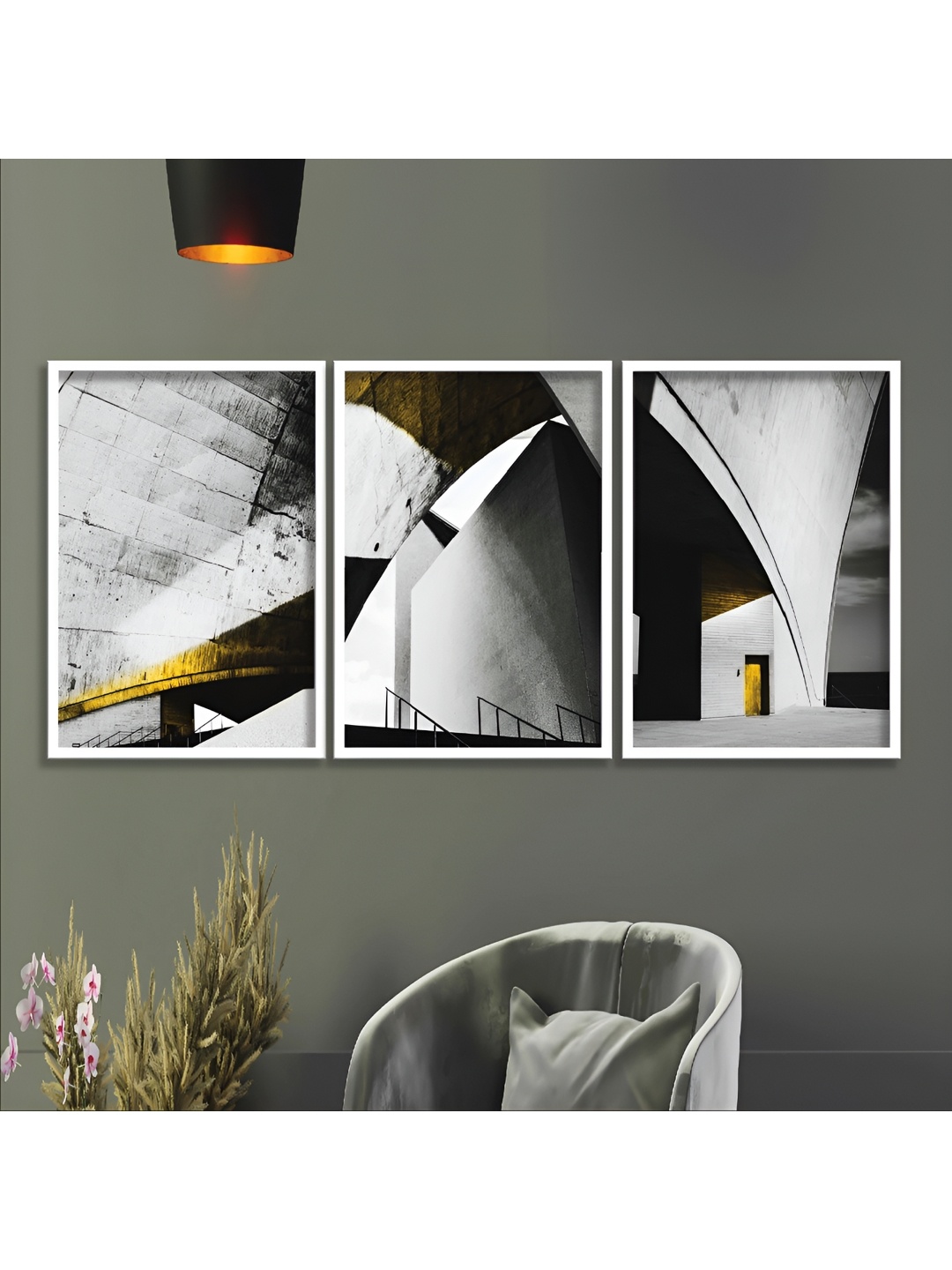 

Aura White & Black 3 Pieces Wooden Abstract Wall Art