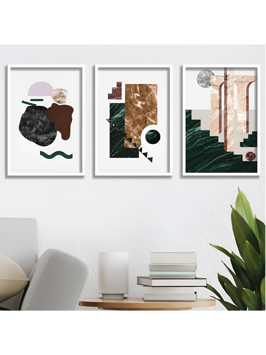 

Aura White & Brown 3 Piece Wooden Abstract Wall Art