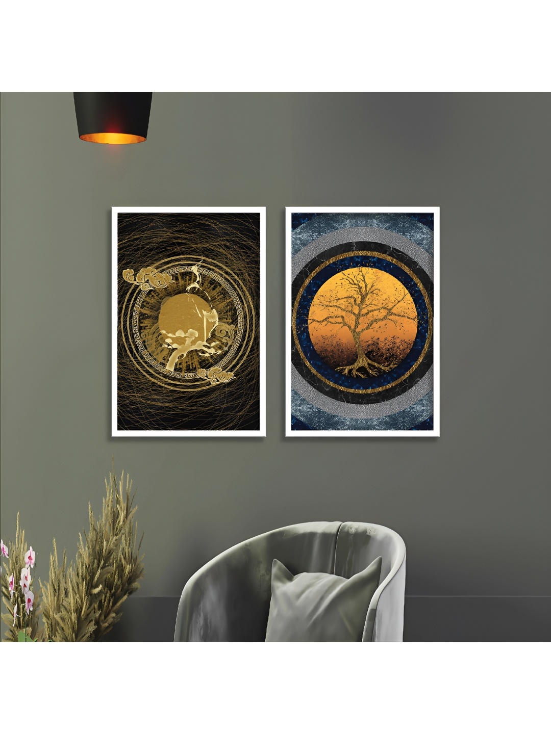 

Aura Grey & Yellow 2 Pieces Wooden Abstract Wall Art