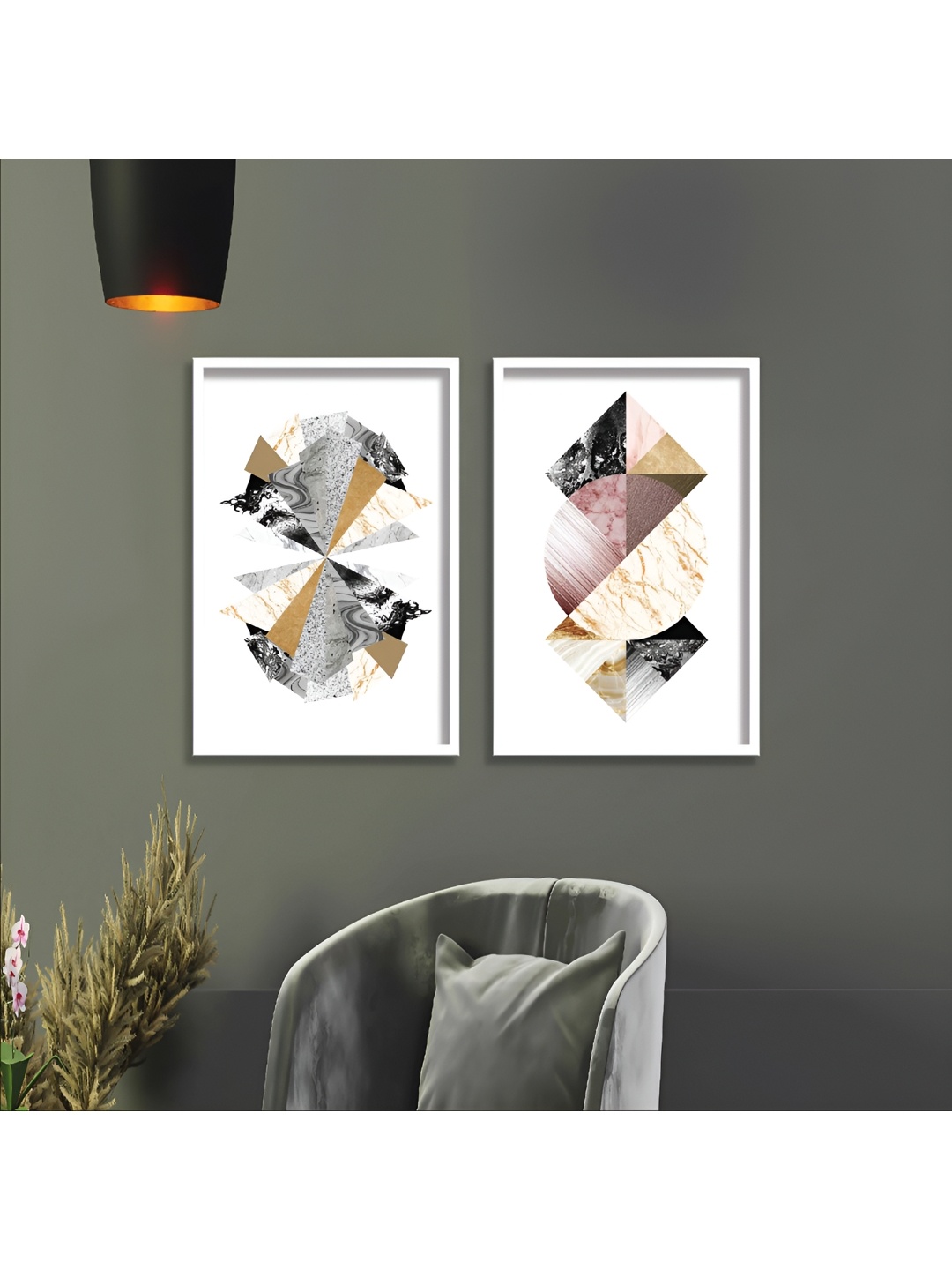 

Aura White & Grey 3 Pieces Wooden Abstract Wall Art