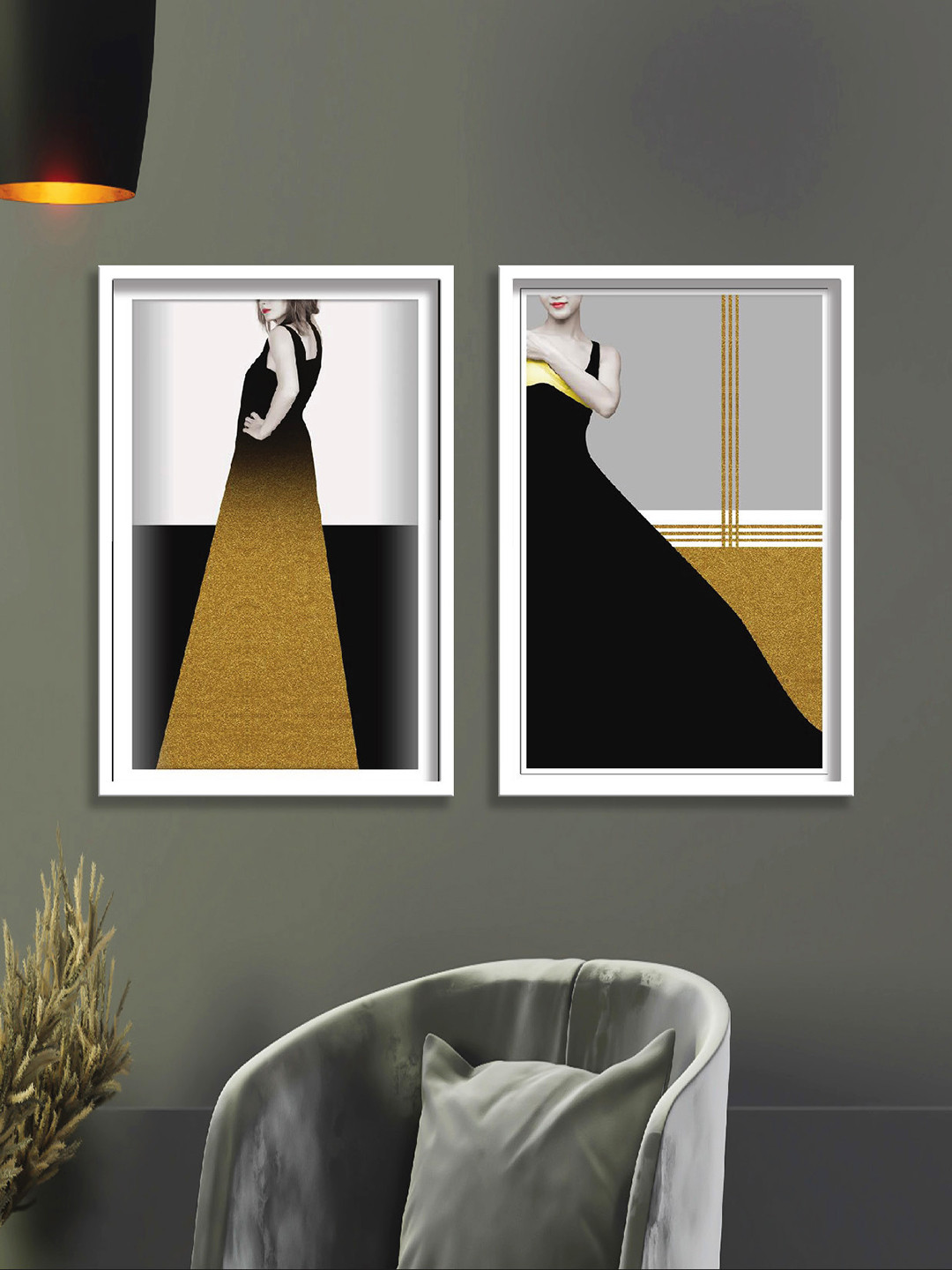 

Aura Brown & Black 2 Pieces Wooden Abstract Wall Art