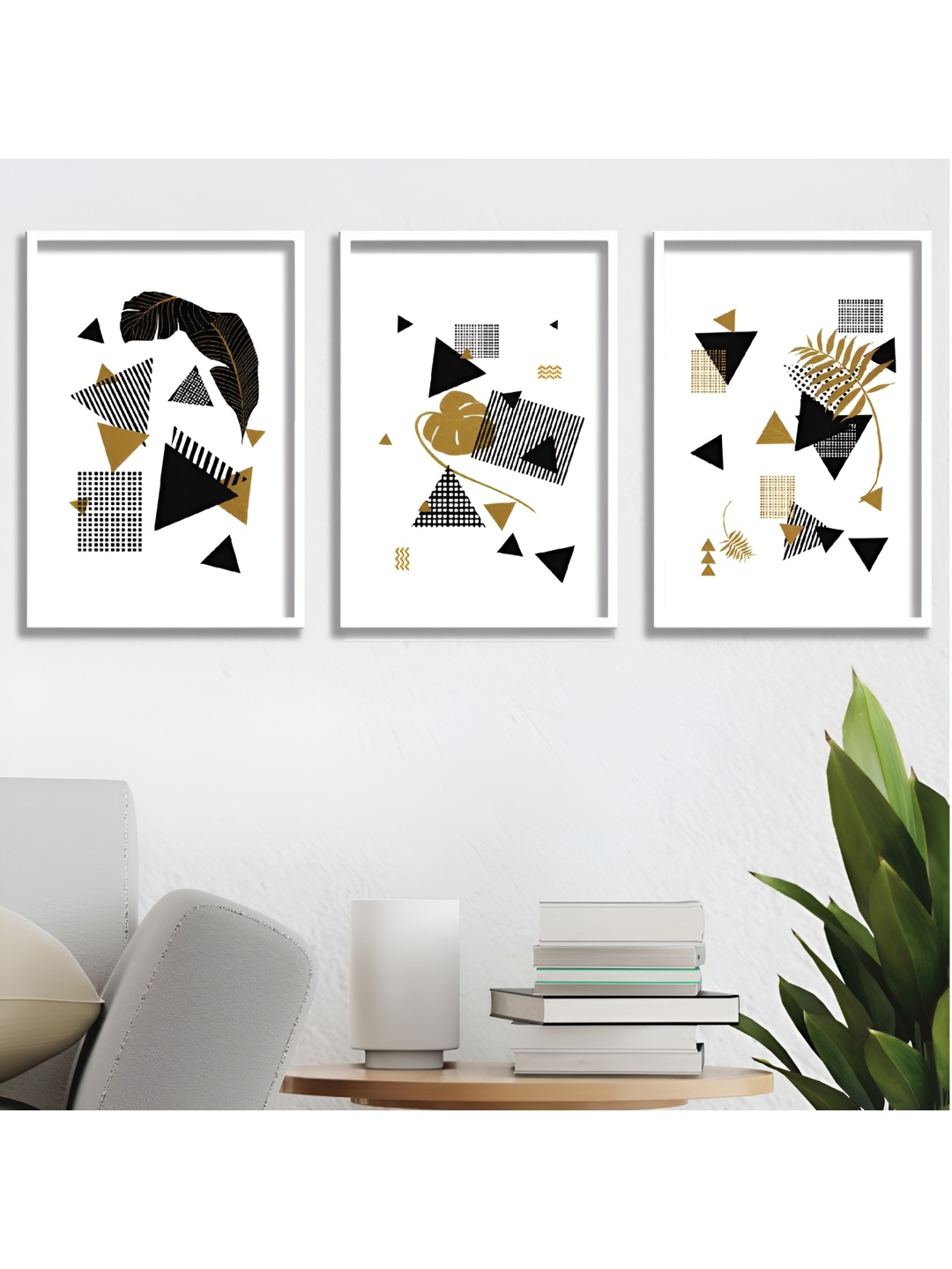 

Aura White & Black 3 Pieces Wooden Abstract Wall Art