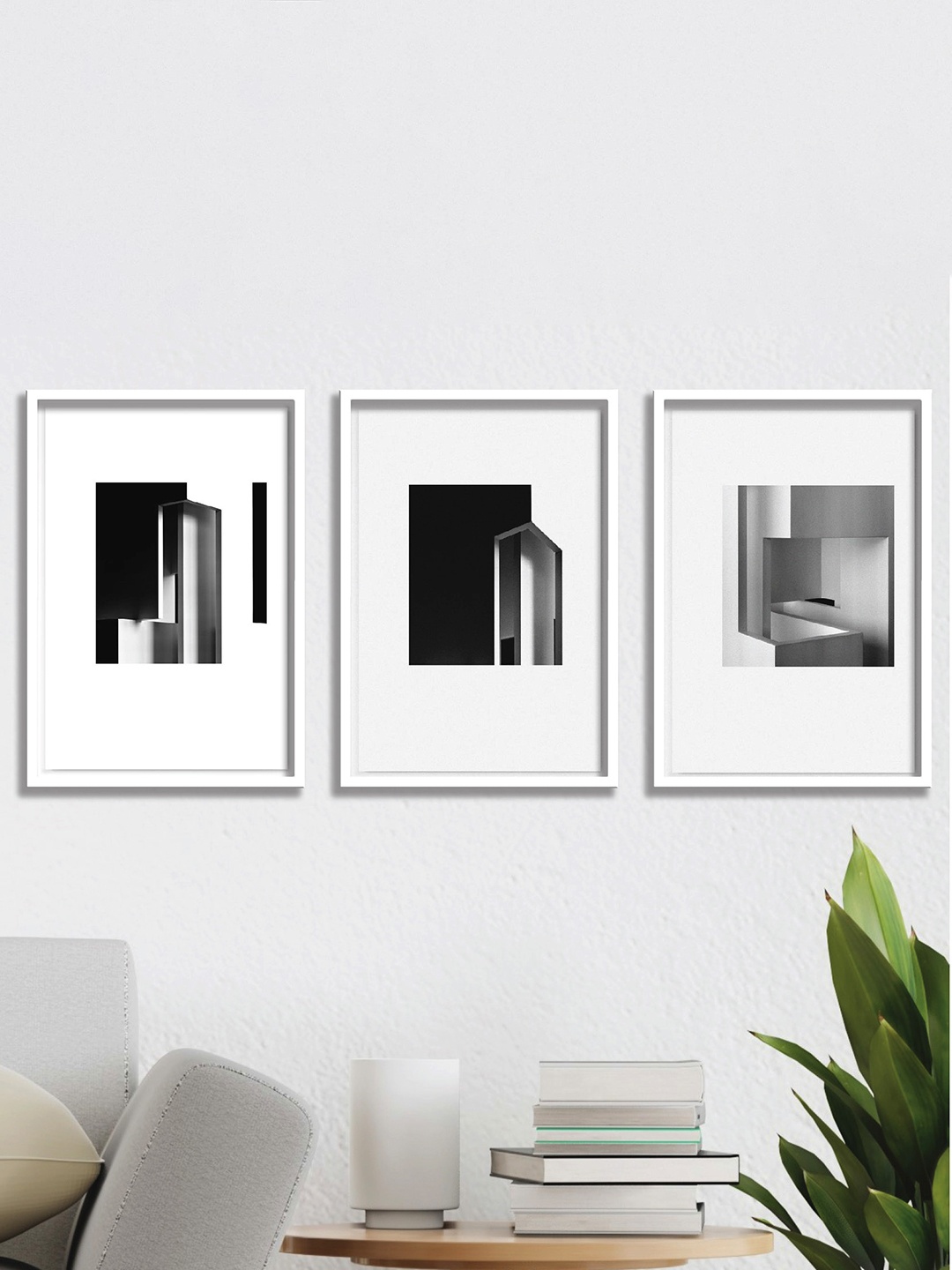 

Aura White & Black 3 Piece Wood Abstract Wall Art